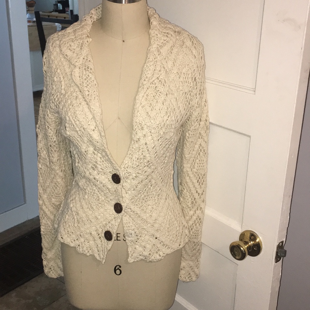 Euc Ivory Crochet Jacket